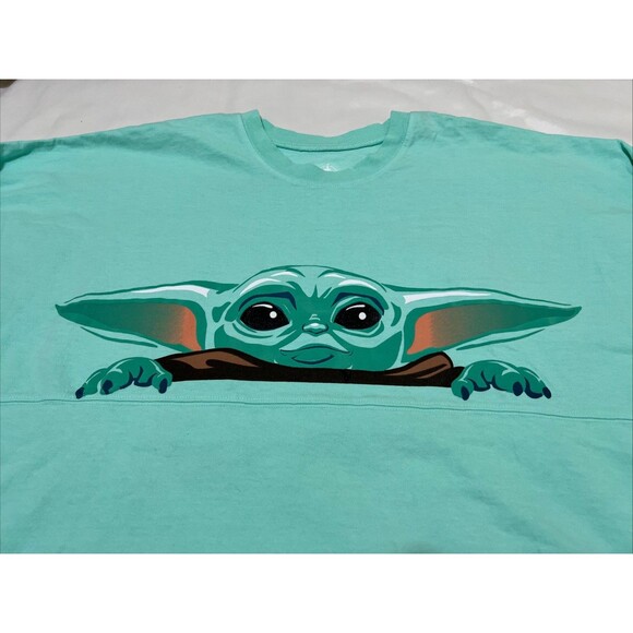 Disney Parks Star Wars Mandalorian Grogu Baby Yoda Spirit Jersey Long Sleeve L - Picture 1 of 13